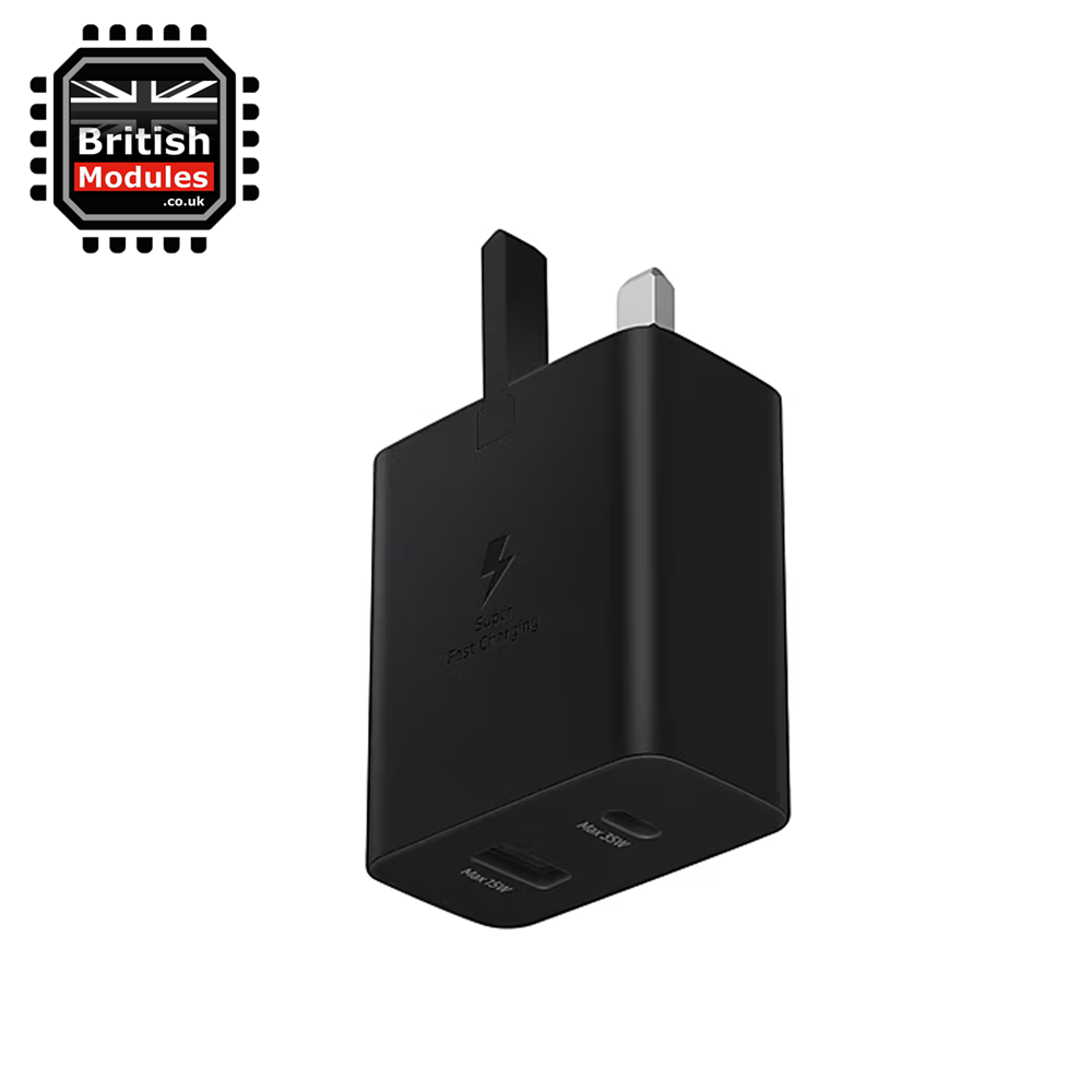 Samsung 35W Duo Super Fast Charging USB-A & USB-C Mains Charger UK Black Power Adapter EP-TA220