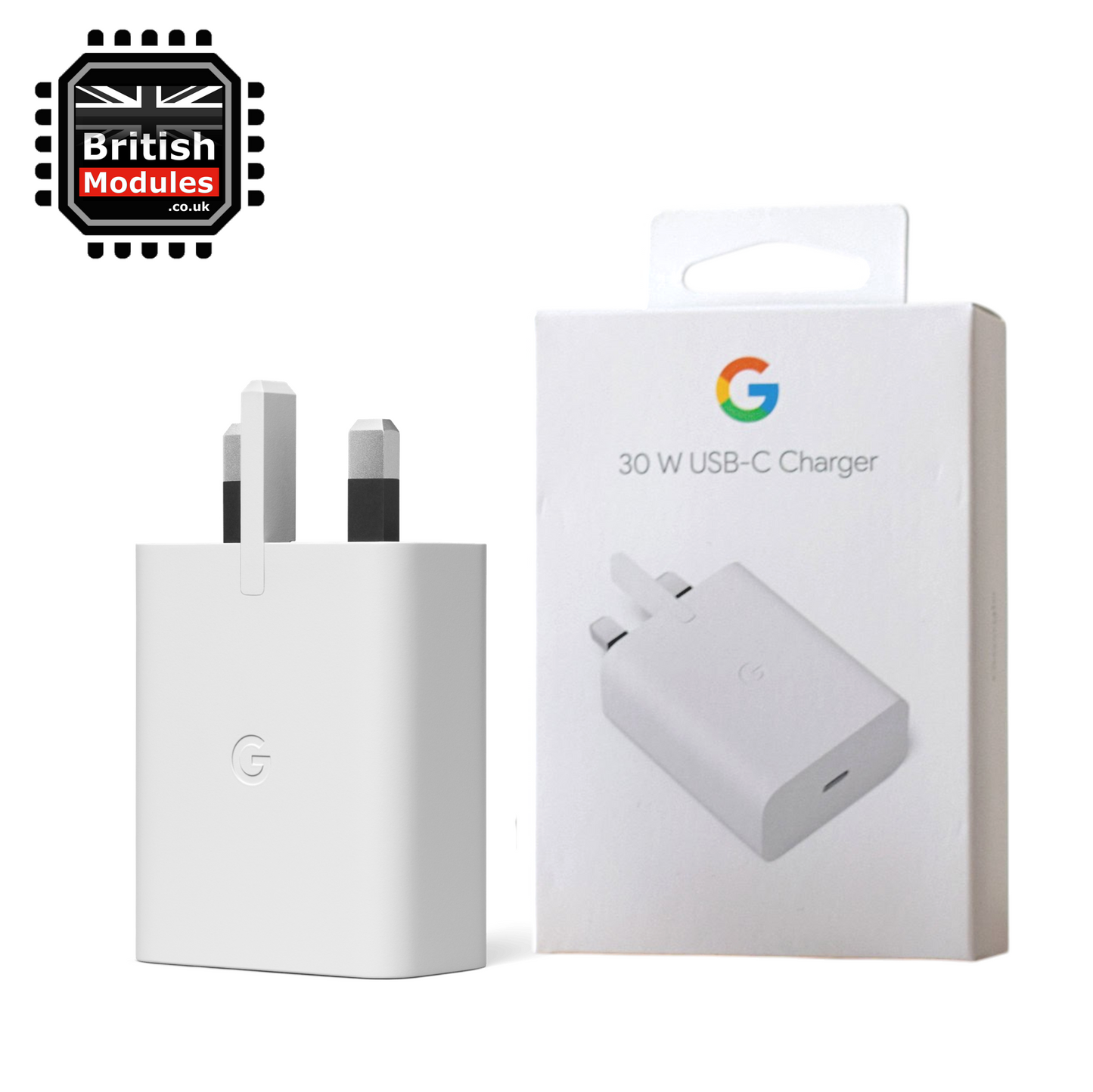 Google 30W USB-C Power Adapter 3Pin UK Charger GA03499-GB-White Color