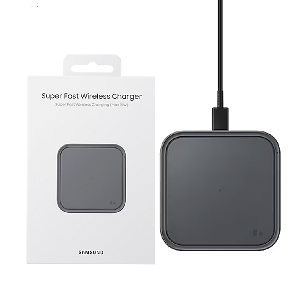 15W Super Fast Wireless Charger Pad Dark Gray for Samsung Galaxy