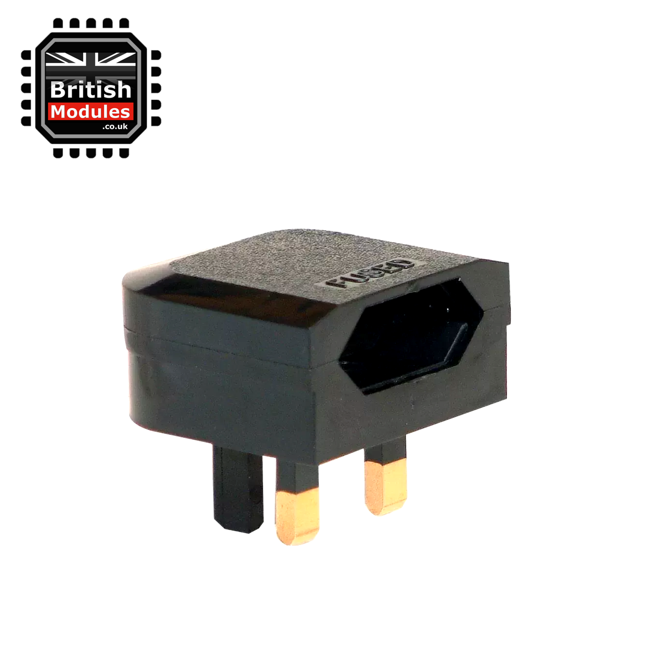 EU 2 Pin Plug to UK Mains Plug Black Converter with 5A Fuse