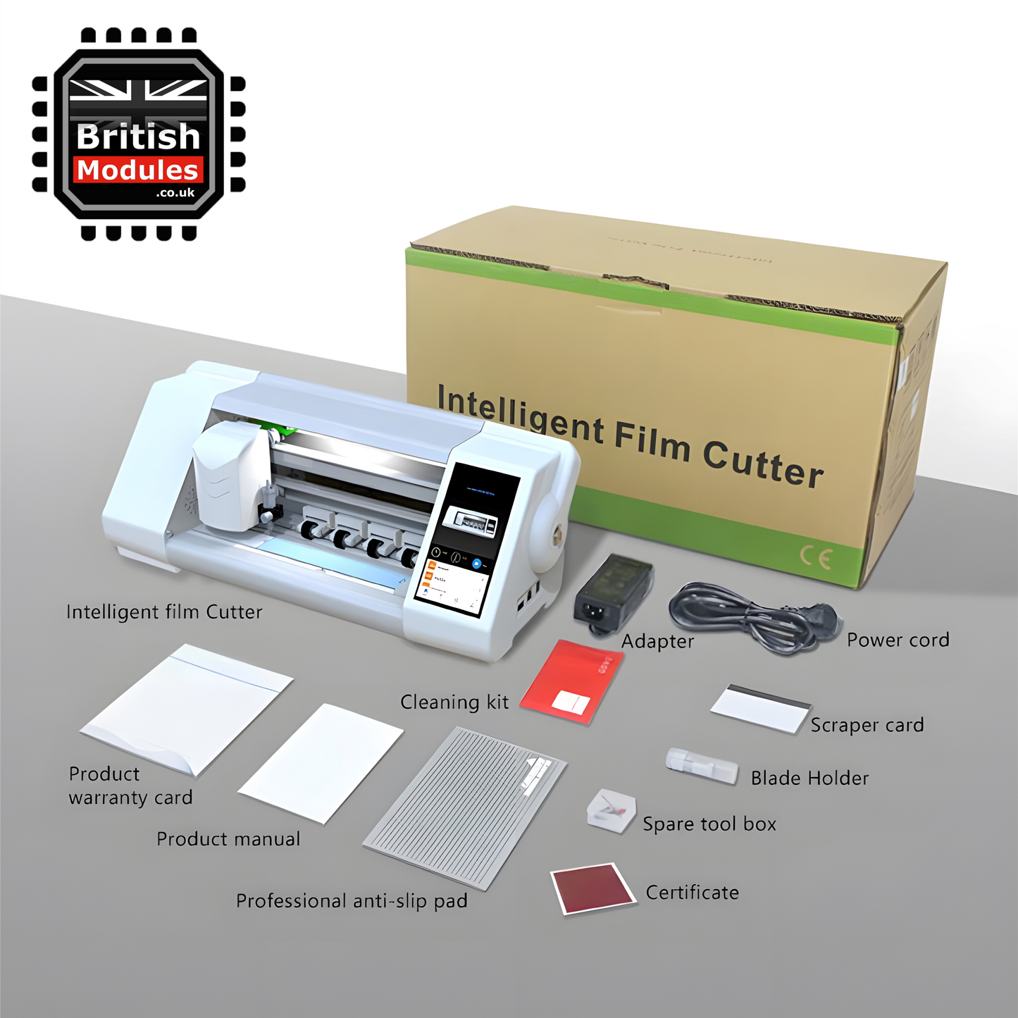 British Modules ™ Screen Protector Cutter Protective Film Intelligent Cutting Machine for Mobile Phones Tablets Laptops