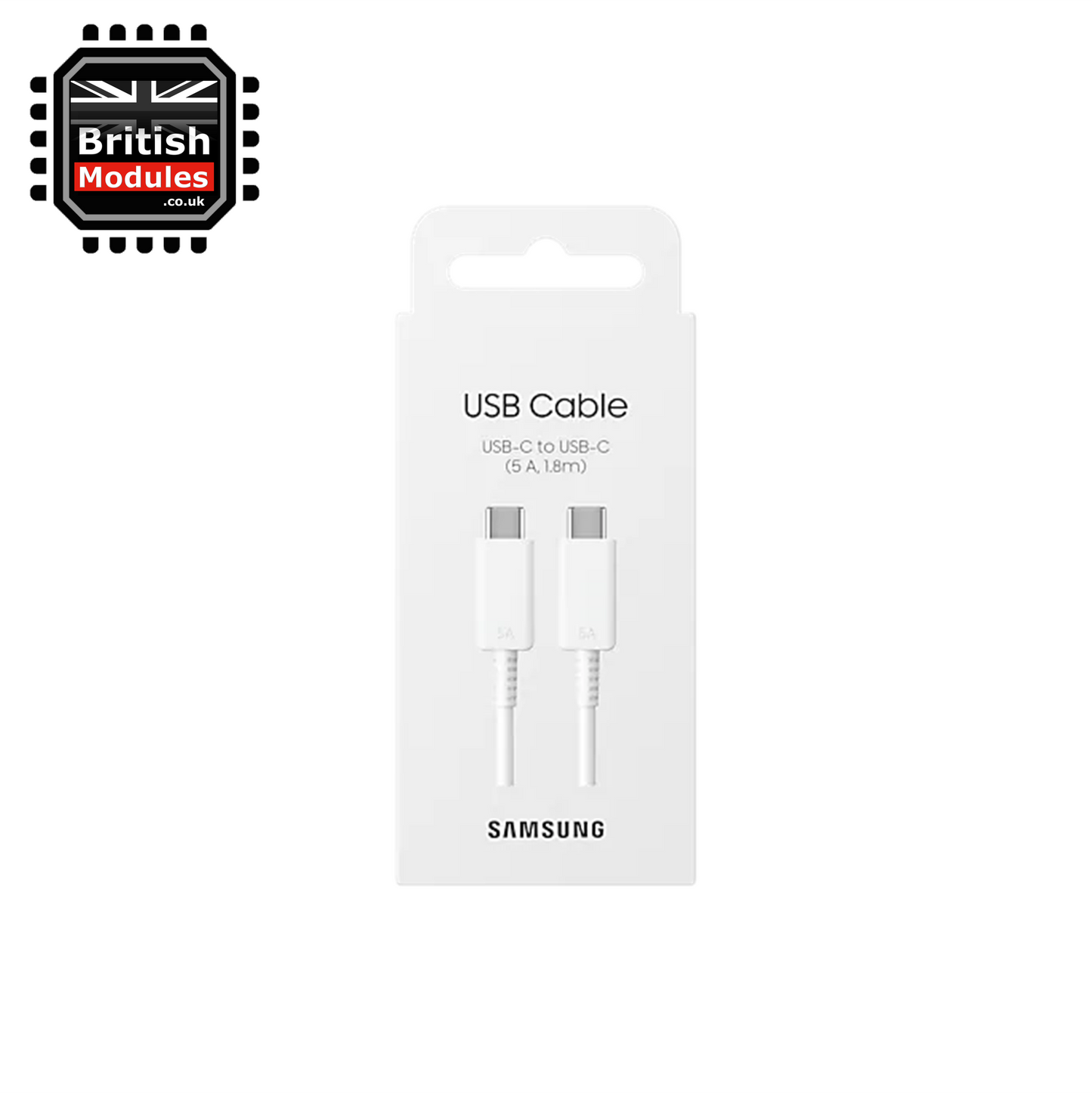 Samsung USB Type-C to USB Type-C Data Cable Fast Charging (5A, 1.8 m) White