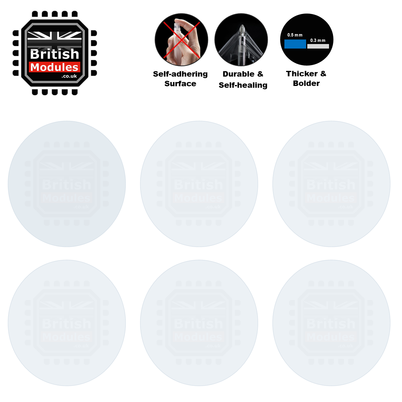 British Modules Google Pixel Watch Clear Coat Self-Healing HydroGel Screen Protector Cover (Pack of 6)