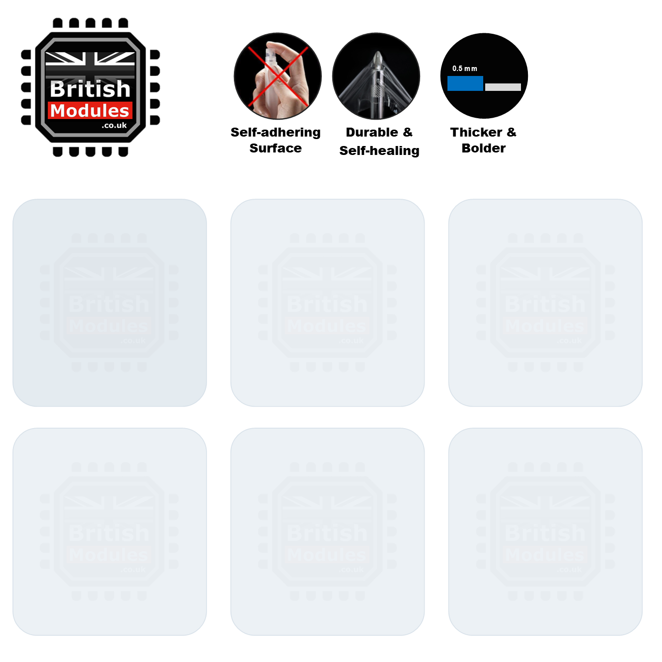 British Modules Xiaomi Watch Clear Coat Self-Healing HydroGel Screen Protector Cover (Pack of 6)