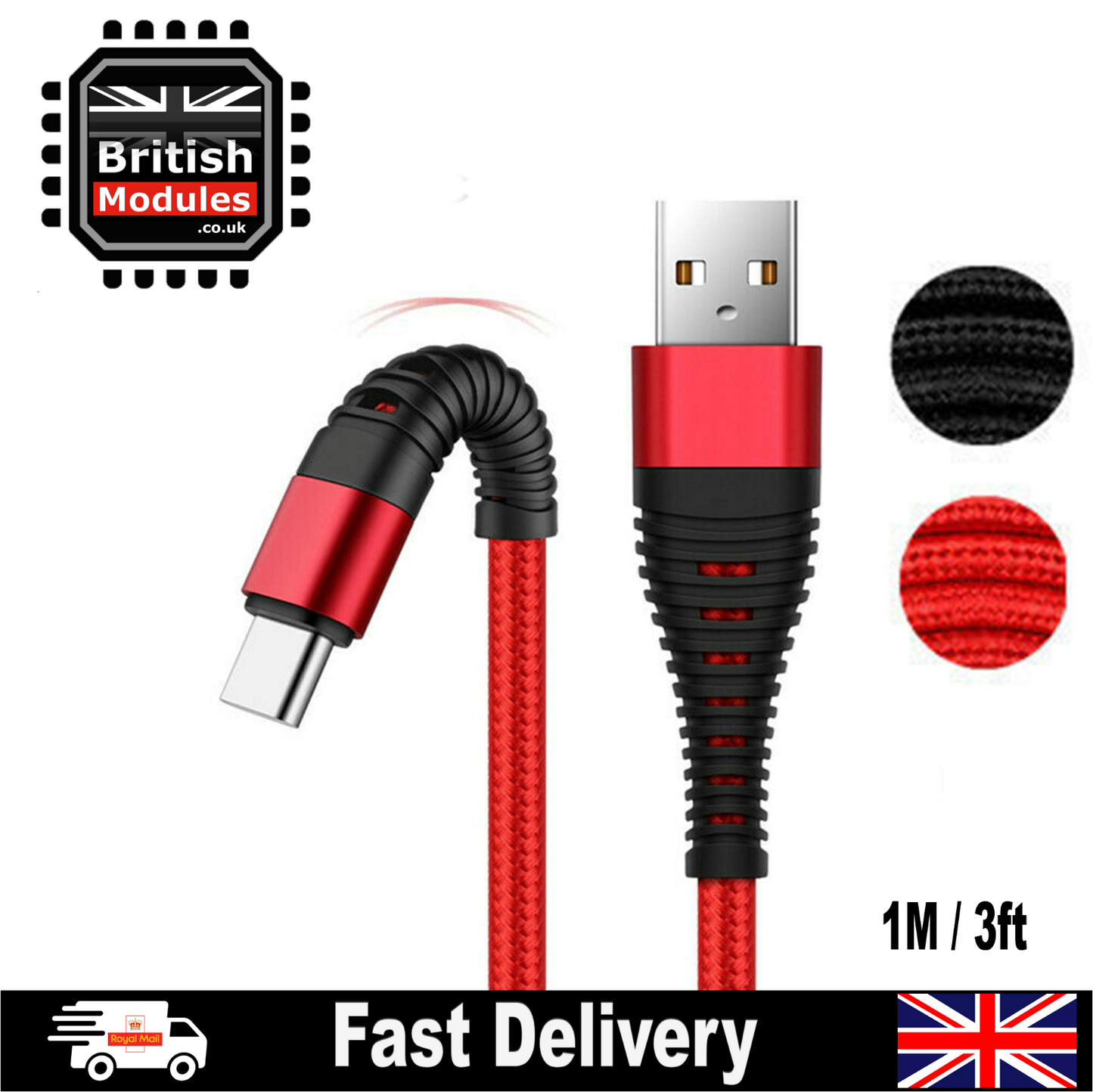 Strong Braided USB Type C Quick Fast Charging High Speed Data Sync Charger Cable