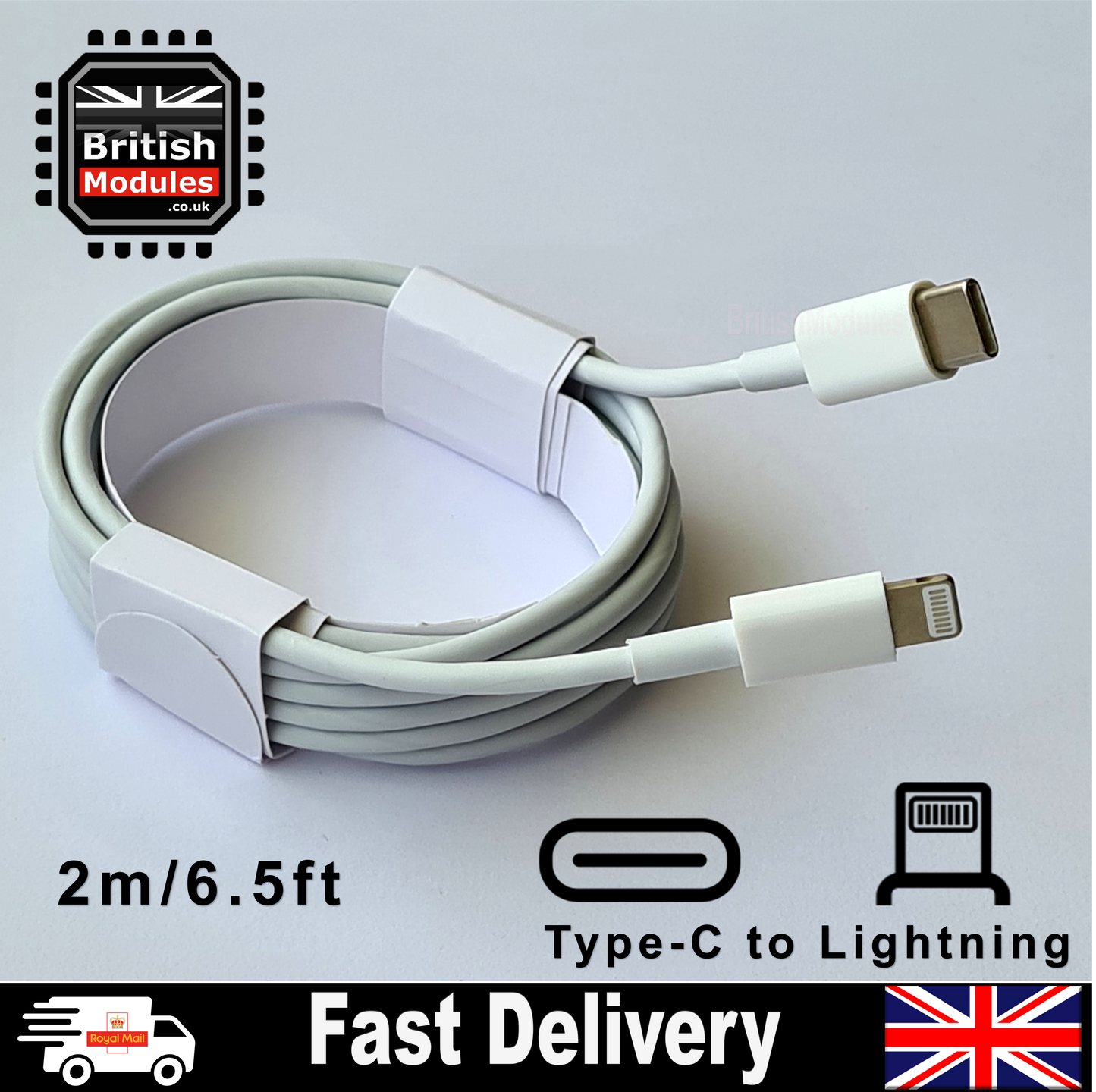 2M USB-C to Lightning Cable Sync Fast Charging Cable for Apple iPhone