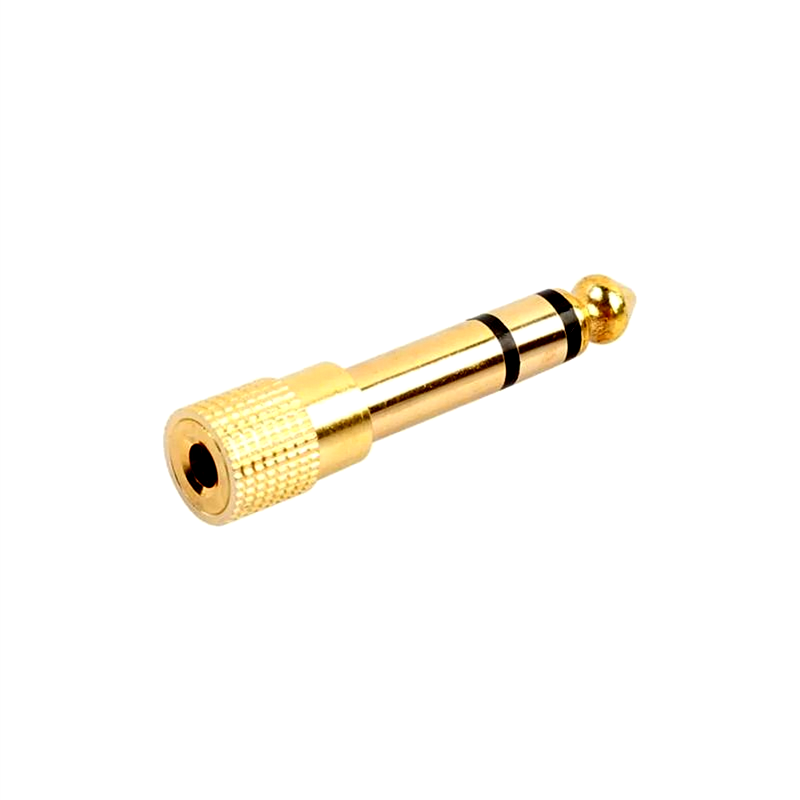 3.5mm Jack Female 1/8” to 6.3mm Jack Male Stereo 1/4” Audio Adapter Converter Gold Plated