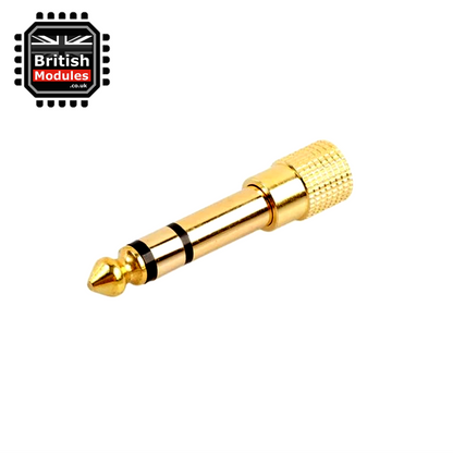 3.5mm Jack Female 1/8” to 6.3mm Jack Male Stereo 1/4” Audio Adapter Converter Gold Plated