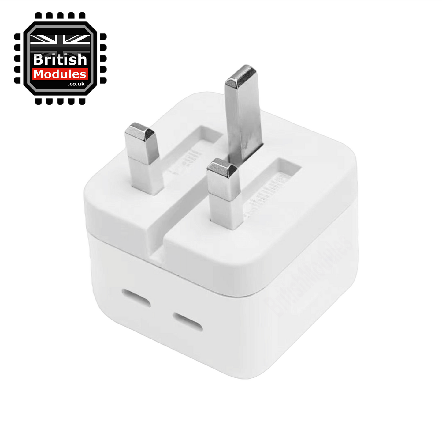 35W Dual USB-C Port Power Adapter UK Plug Super Fast Charging Wall Charger 3 Pin