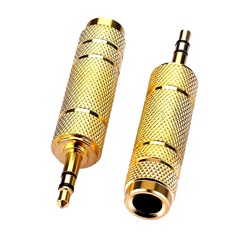 6.35mm Female to 3.5mm Male Stereo Audio Adapter Converter Gold Plated Headphone