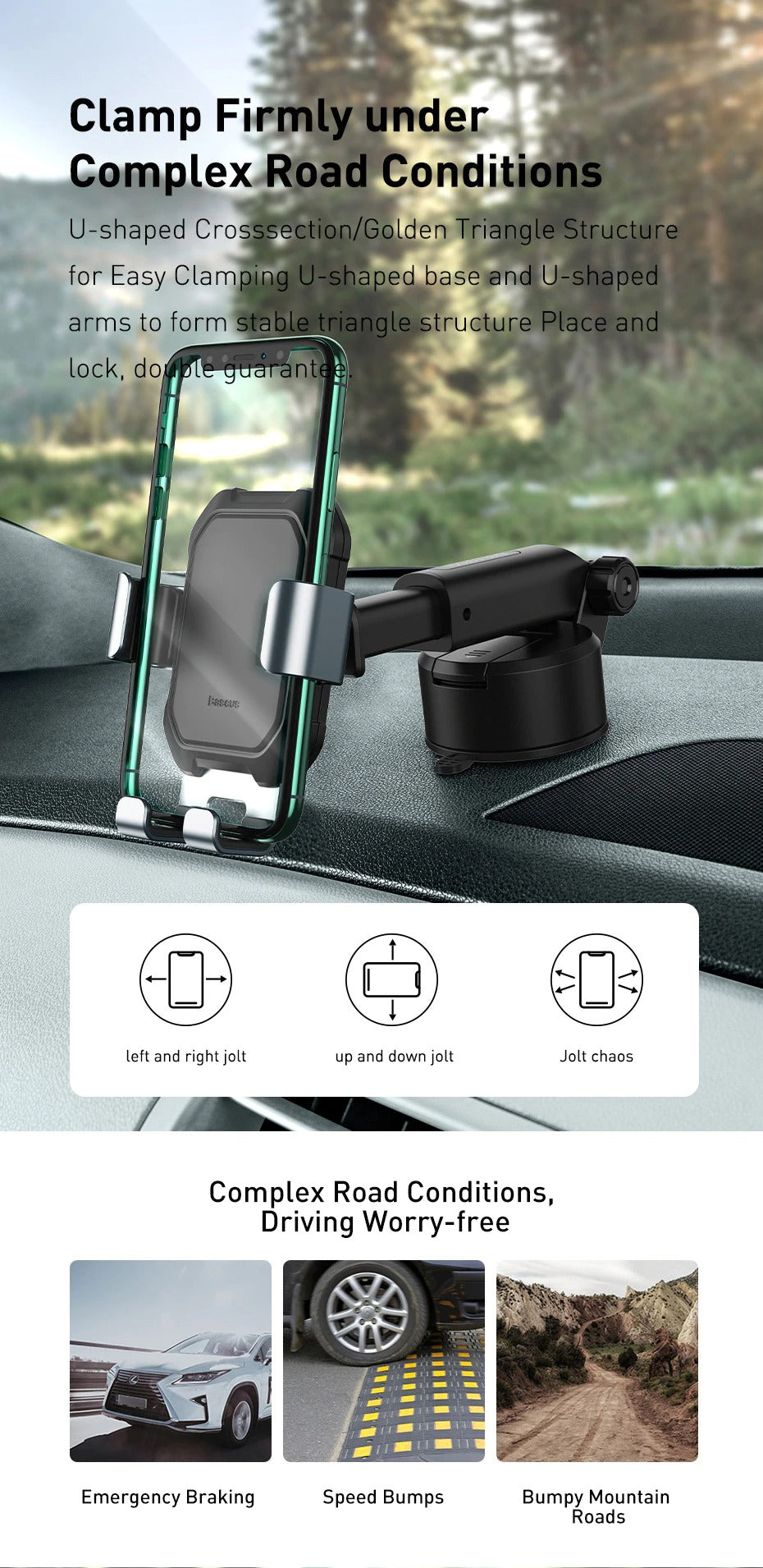 Car Mount Holder 360 Windshield Windscreen Dashboard Mount Phone Holder Gravity