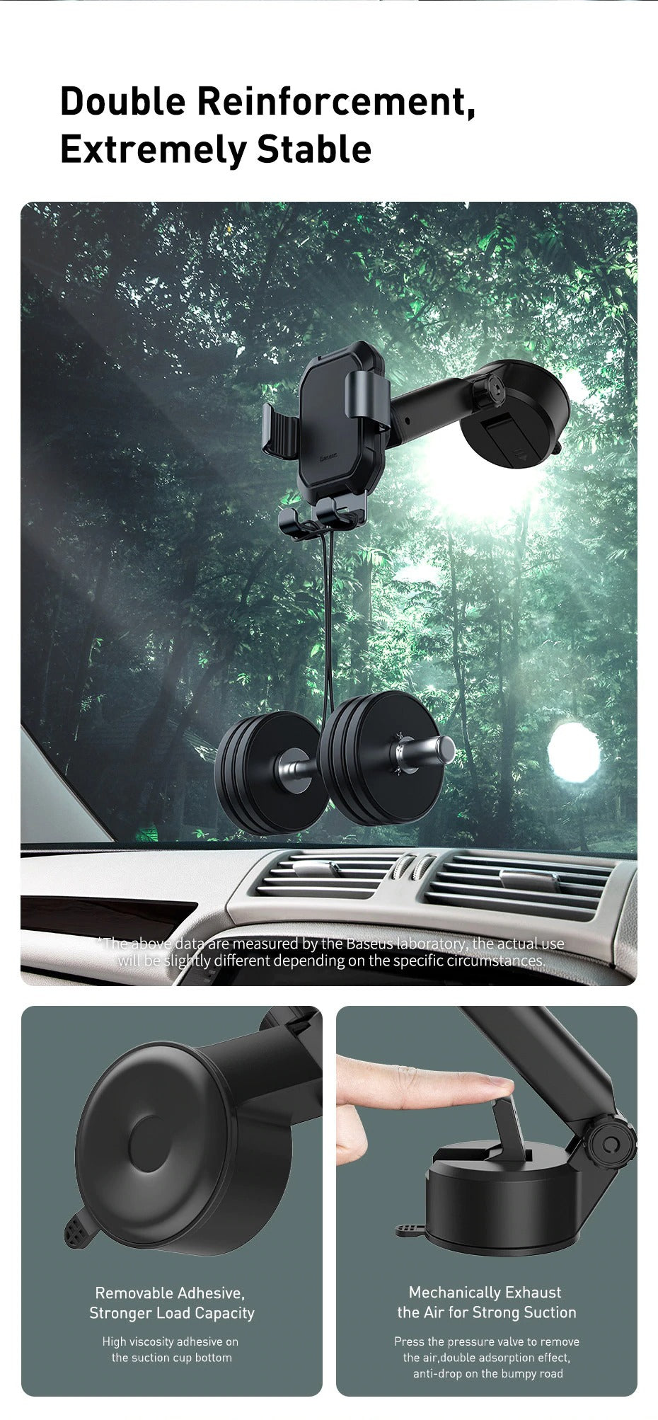 Car Mount Holder 360 Windshield Windscreen Dashboard Mount Phone Holder Gravity