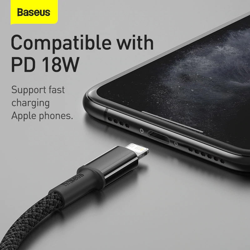 Heavy Duty Braided iPhone Fast Charging Data Cable Type-C to Lightning PD 20W 2M for Apple iPhone