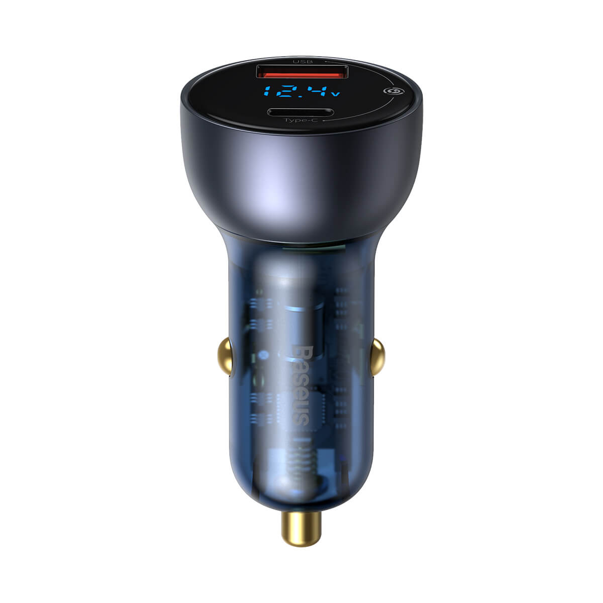 Baseus 65W Car Charger Dual Super Fast Charging Port with LED Display for Laptops, Notebooks and Mobile Phones
