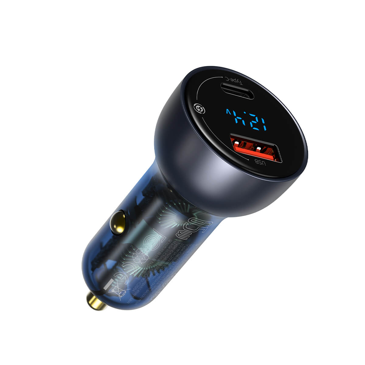 Baseus Super Fast Charging Car Charger 65W Dual Port with LED Display for Laptops, Notebooks and Mobile Phones