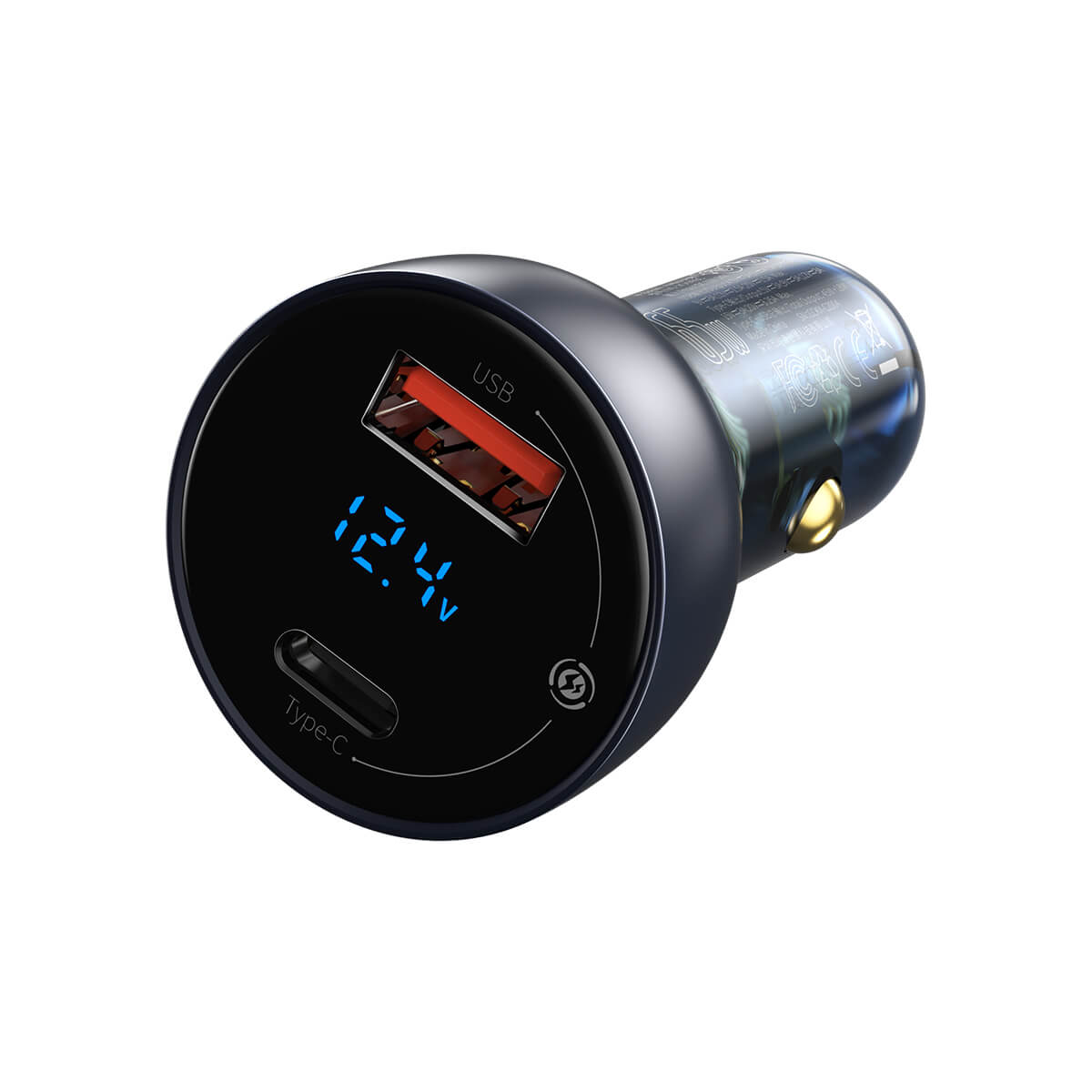 Baseus 65W Car Charger Dual Super Fast Charging Port with LED Display for Laptops, Notebooks and Mobile Phones