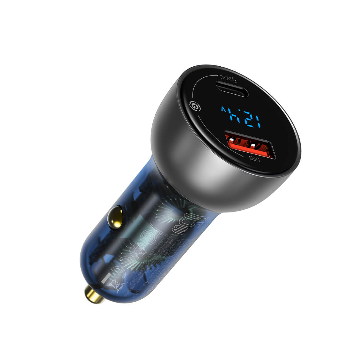 Baseus Super Fast Charging Car Charger 65W Dual Port with LED Display for Laptops, Notebooks and Mobile Phones