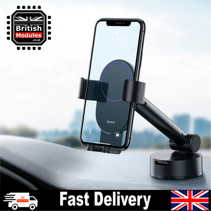 Phone Holder Car Windscreen Dashboard Stand Gravity Clamp Long Arm 360 Mount