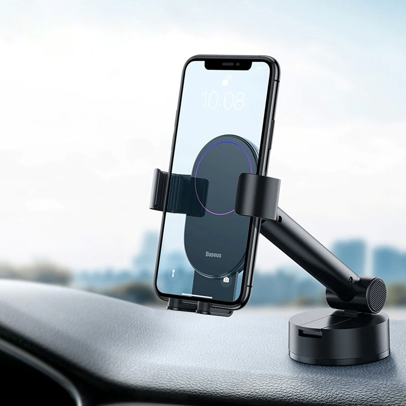 Phone Holder Car Windscreen Dashboard Stand Gravity Clamp Long Arm 360 Mount