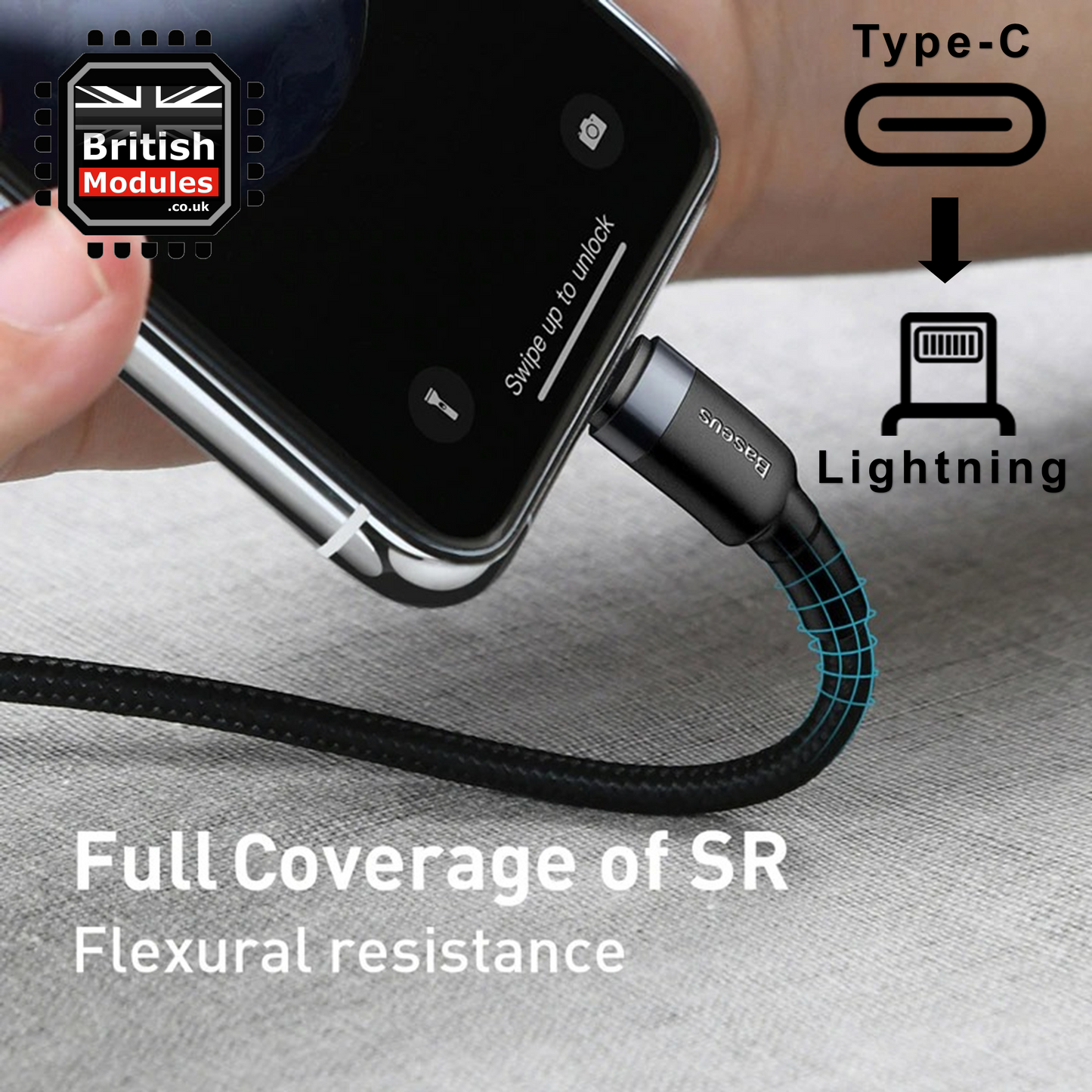 Heavy Duty Braided iPhone Fast Charging Data USB C to Lightning Cable PD 20W