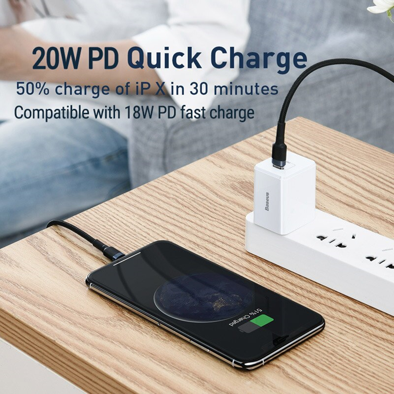 Heavy Duty Braided iPhone Fast Charging Data USB C to Lightning Cable PD 20W