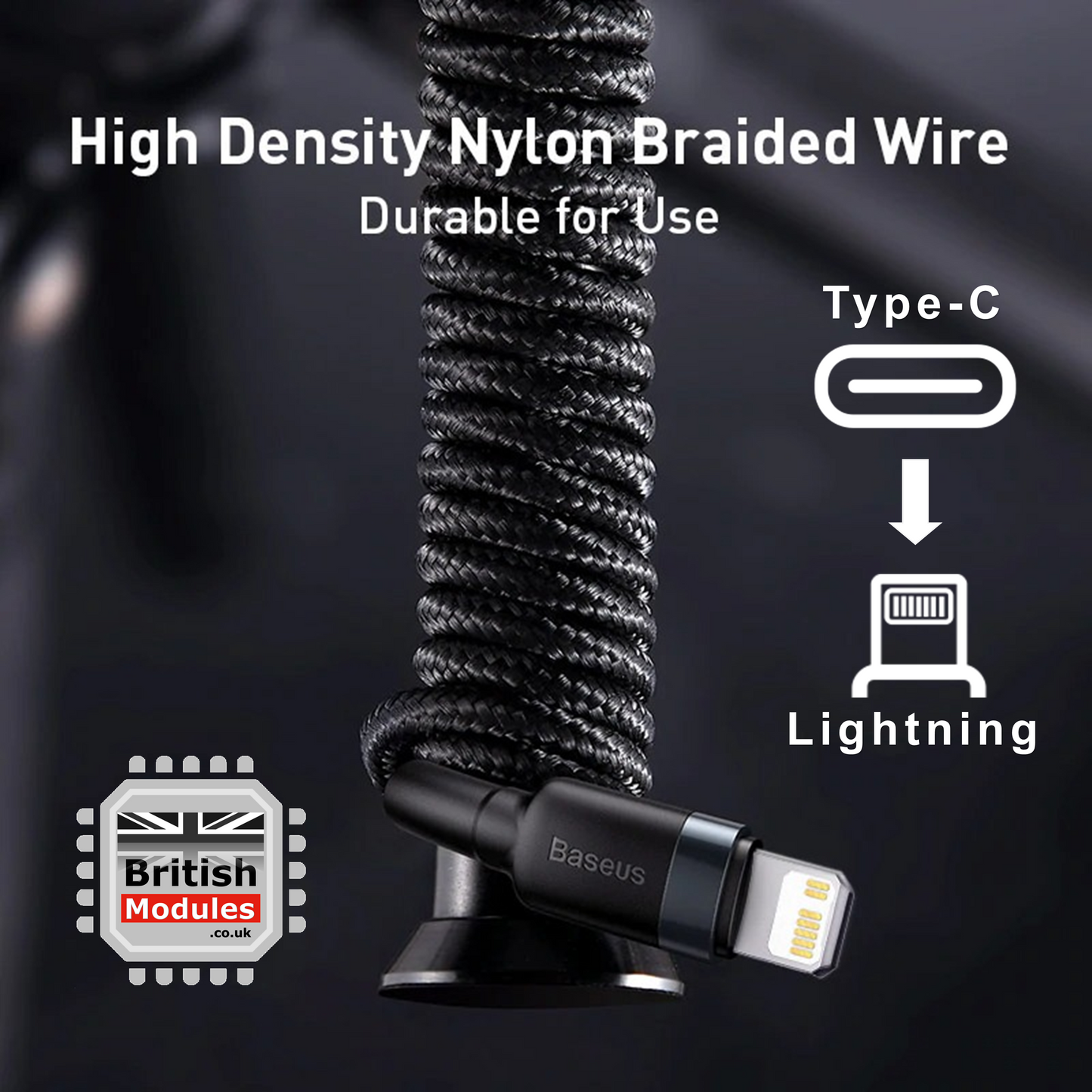 Heavy Duty Braided iPhone Fast Charging Data USB C to Lightning Cable PD 20W