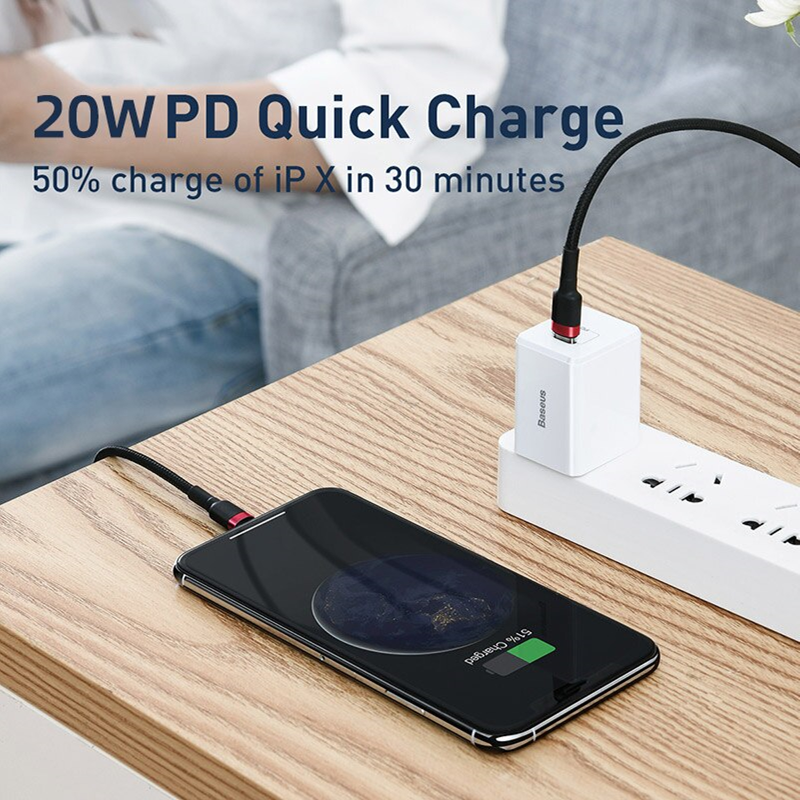 Heavy Duty Braided iPhone Fast Charging Data USB C to Lightning Cable PD 20W