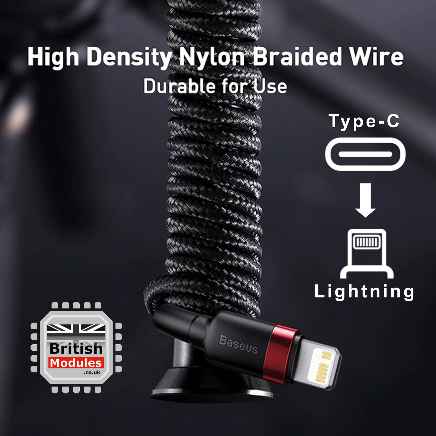 Heavy Duty Braided iPhone Fast Charging Data USB C to Lightning Cable PD 20W