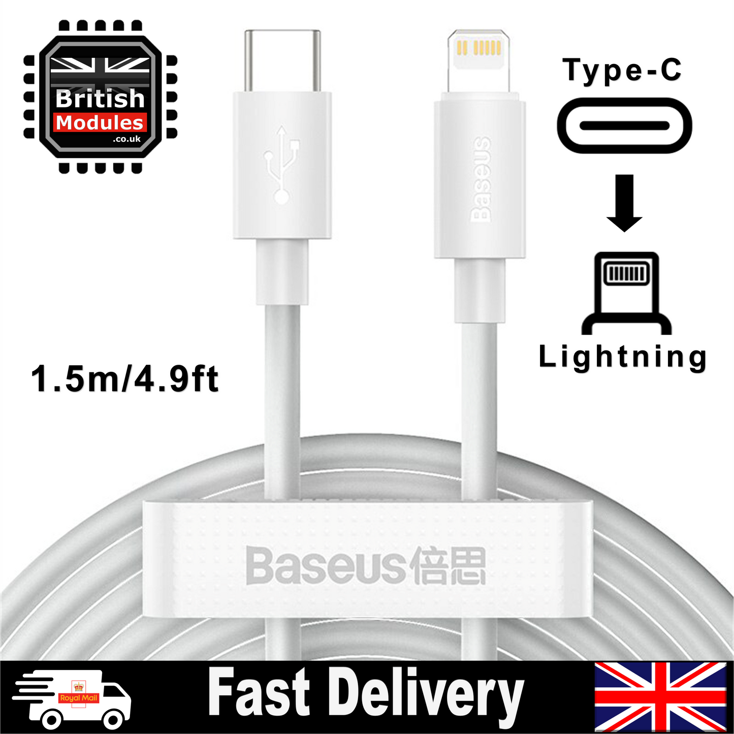 USB C to Lightning Cable Charger Fast Charge Apple iPhone 11 12 13 14 Pro Max MacBook
