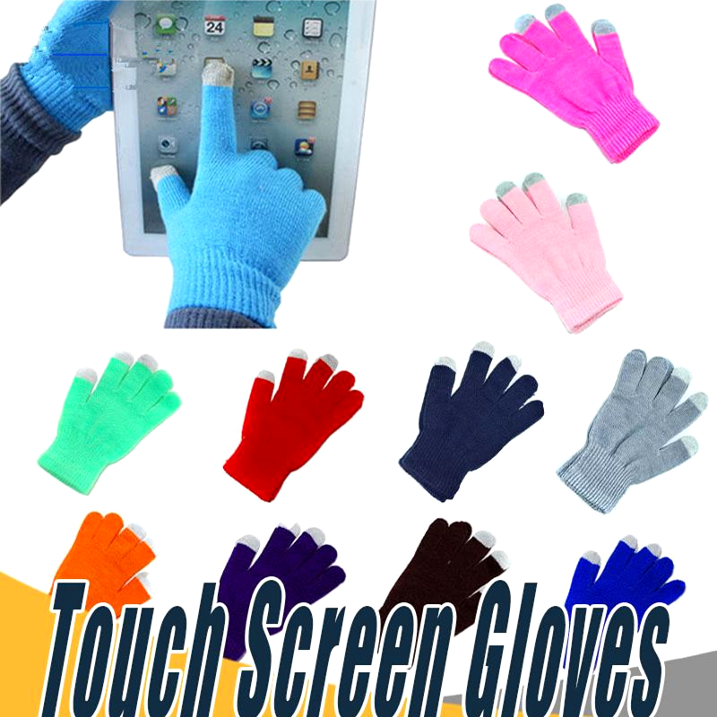 Touch Screen Gloves Windproof Winter Gloves Knitted for Mobile Phones / Tablets