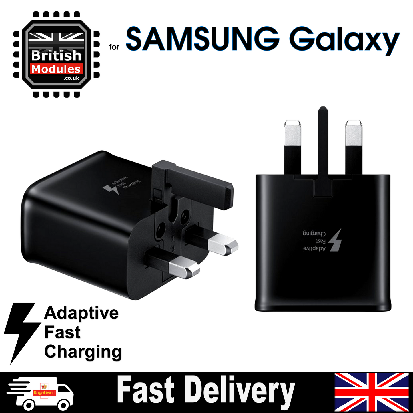 Fast Charger Plug for Samsung Galaxy Mains Travel Adaptor Adaptive Wall Socket