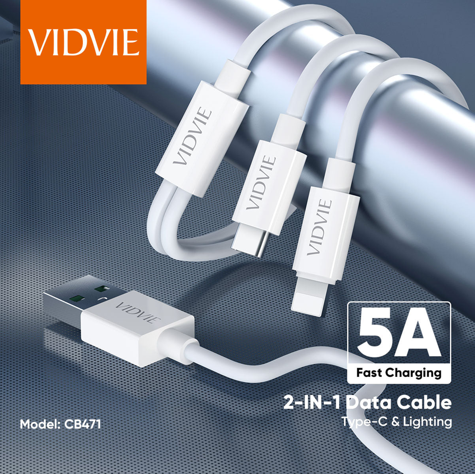 Fast Charging 2 in 1 Multi Charging Cable USB Type C & Apple Lightning Connector Universal for iPhone iPad Android Samsung Galaxy Pixel OnePlus Sony