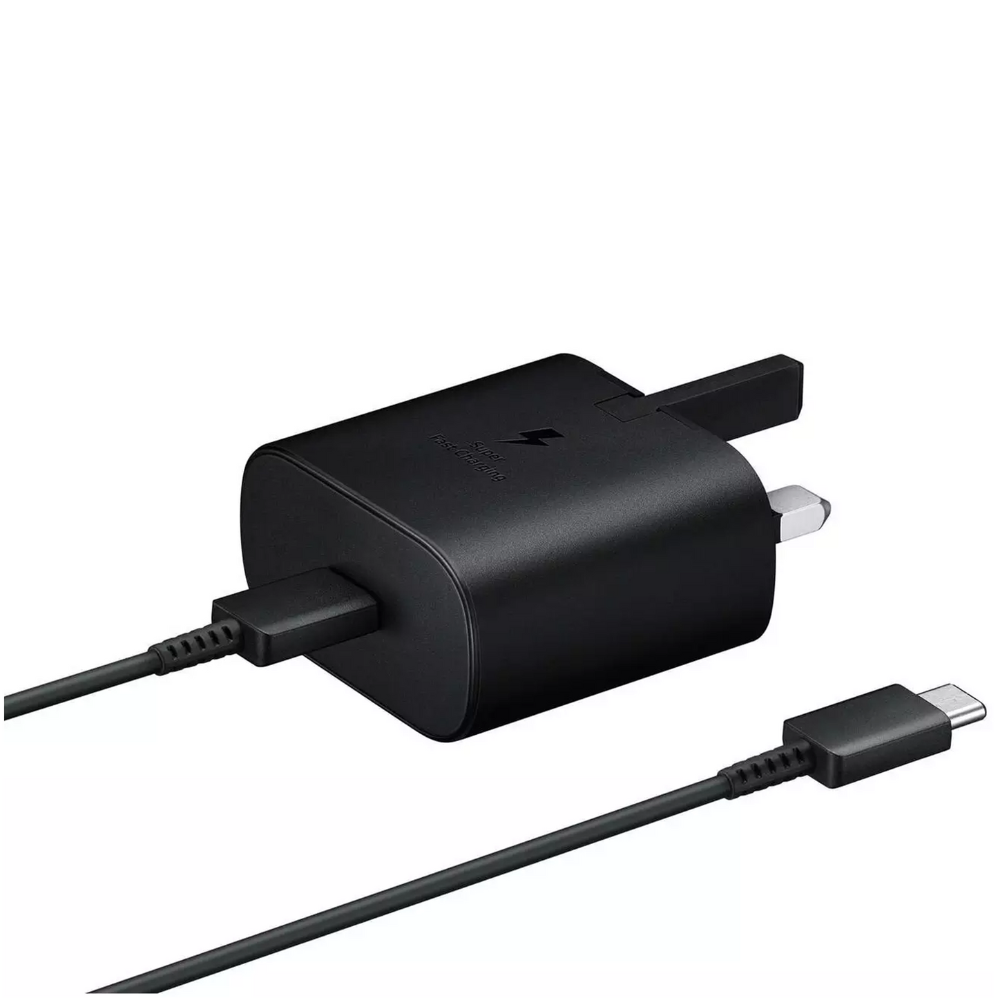Samsung Super Fast 25w Pd Adapter Charger with USB-C Cable UK Black EP-TA800
