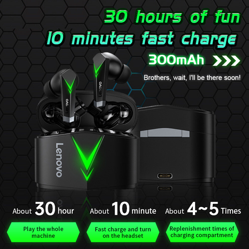 Lenovo Live Pods LP6 Gaming Earphones Wireless Bluetooth Headphones Earbuds In-Ear Headset