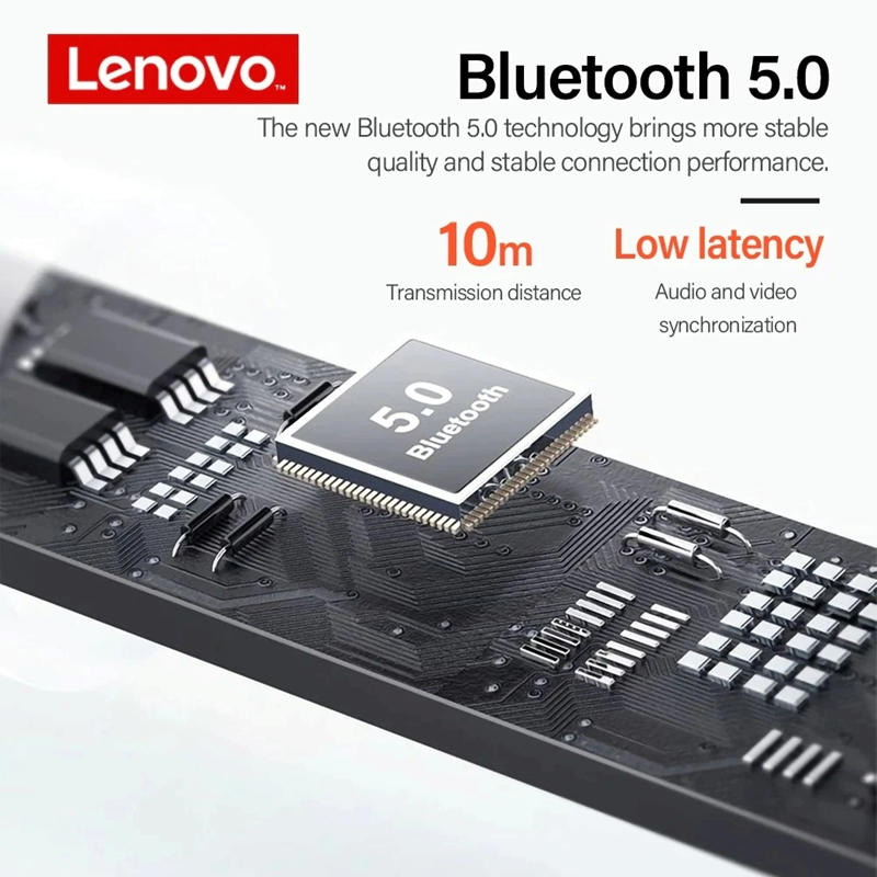 Lenovo LP5 Wireless Earbuds 5.0 HIFI Waterproof Headset Earphone Bluetooth Headphones for Apple iPhone, Android, Samsung