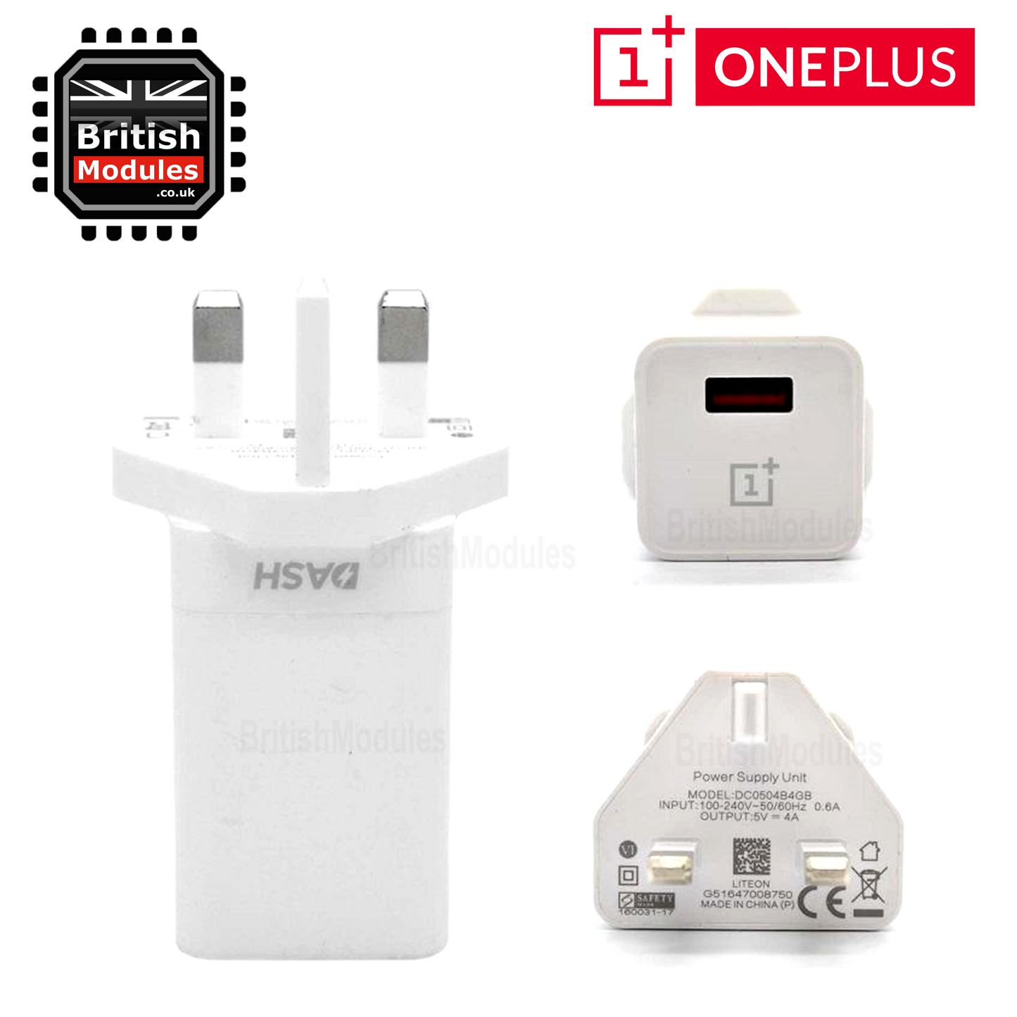 OnePlus Dash High Speed Original Charger Power Adapter UK Plug for OnePlus 6T 6 5T 5 3T 3 2