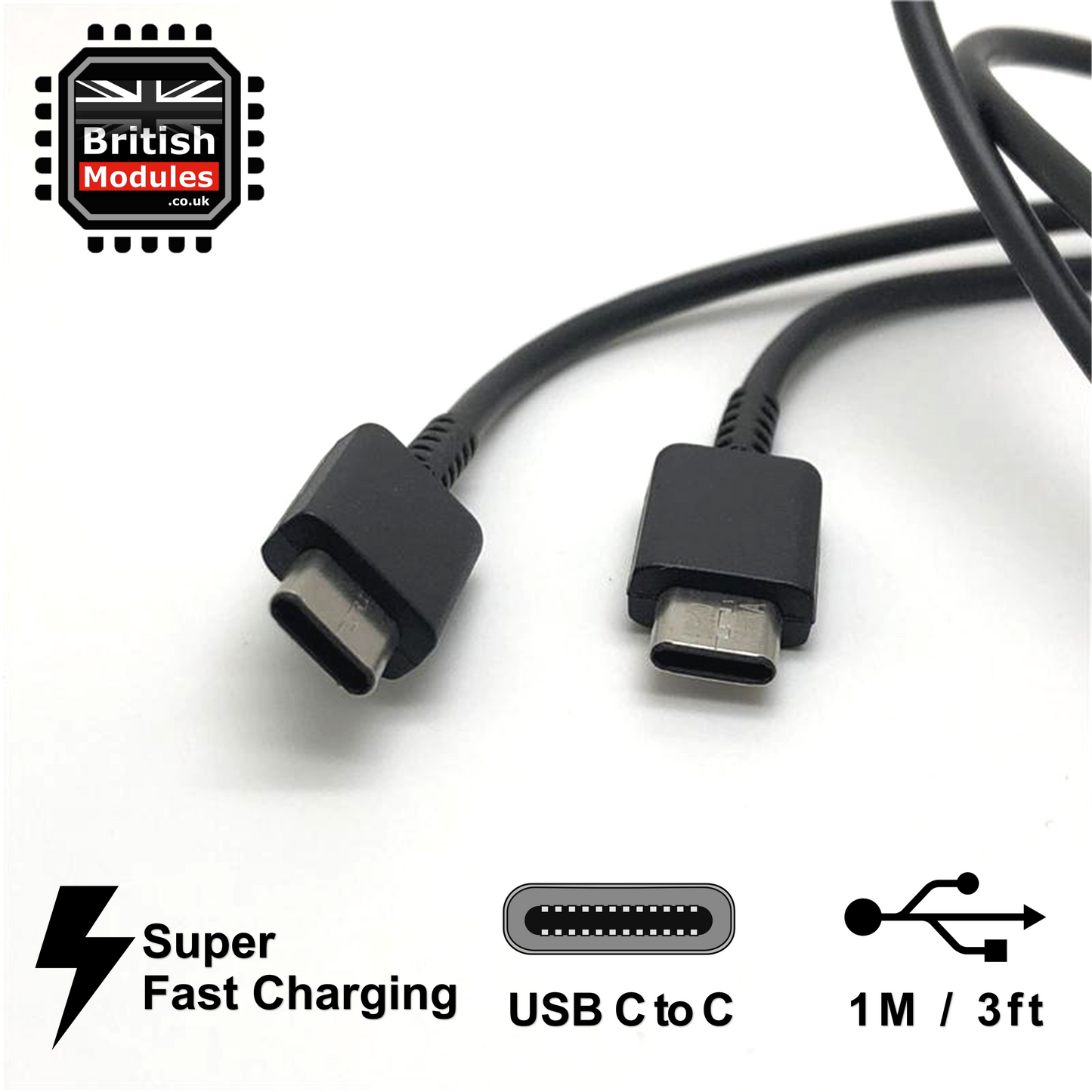 Samsung Super Fast 25w Pd Adapter Charger with USB-C Cable UK Black EP-TA800