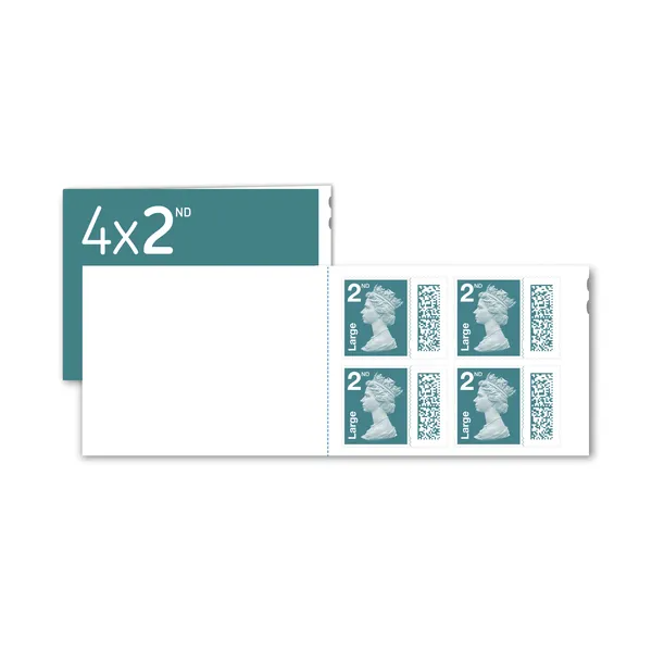 Royal Mail 2nd Class Large Letter Stamp Book (Book of 4 Stamps)