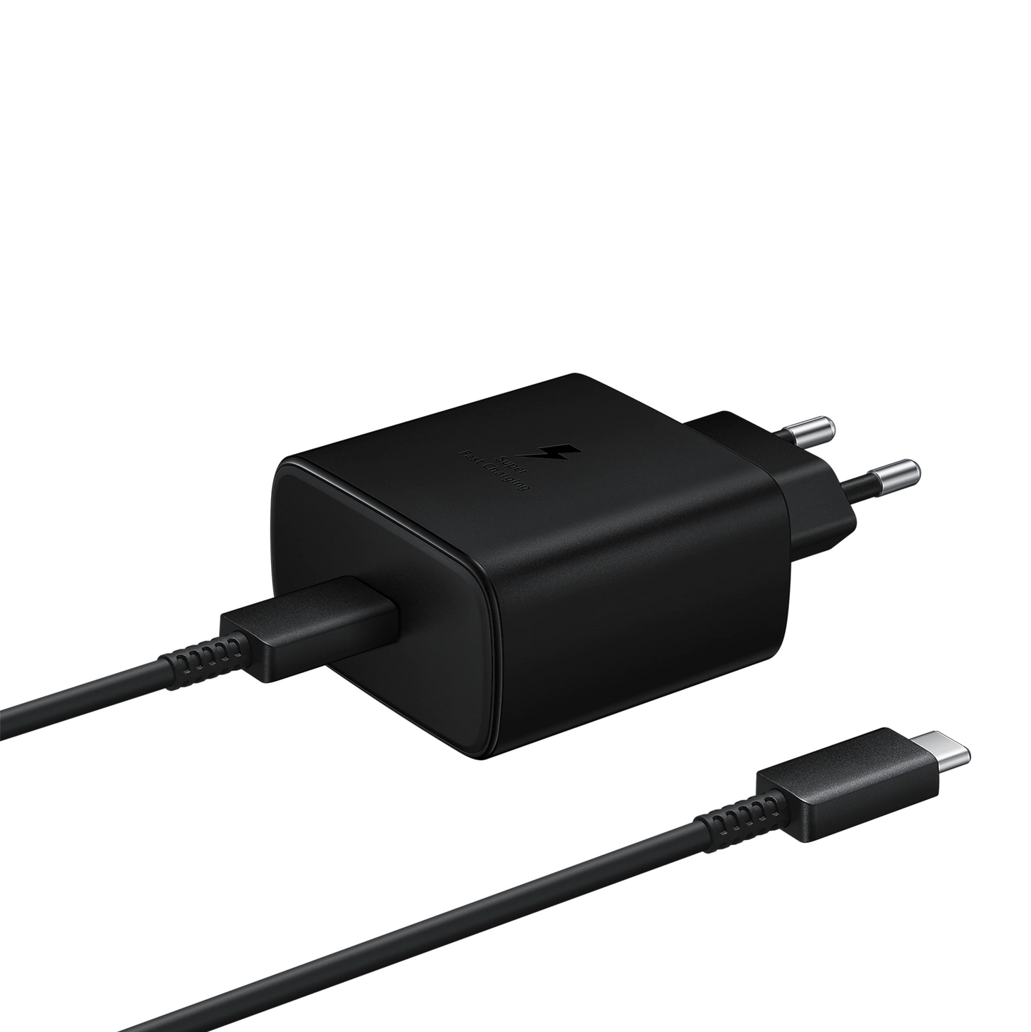 Samsung 45W Travel Adapter TA845 EU USB-C Mains Charger & Super Fast Charging USB-C to USB-C Cable 1M Black