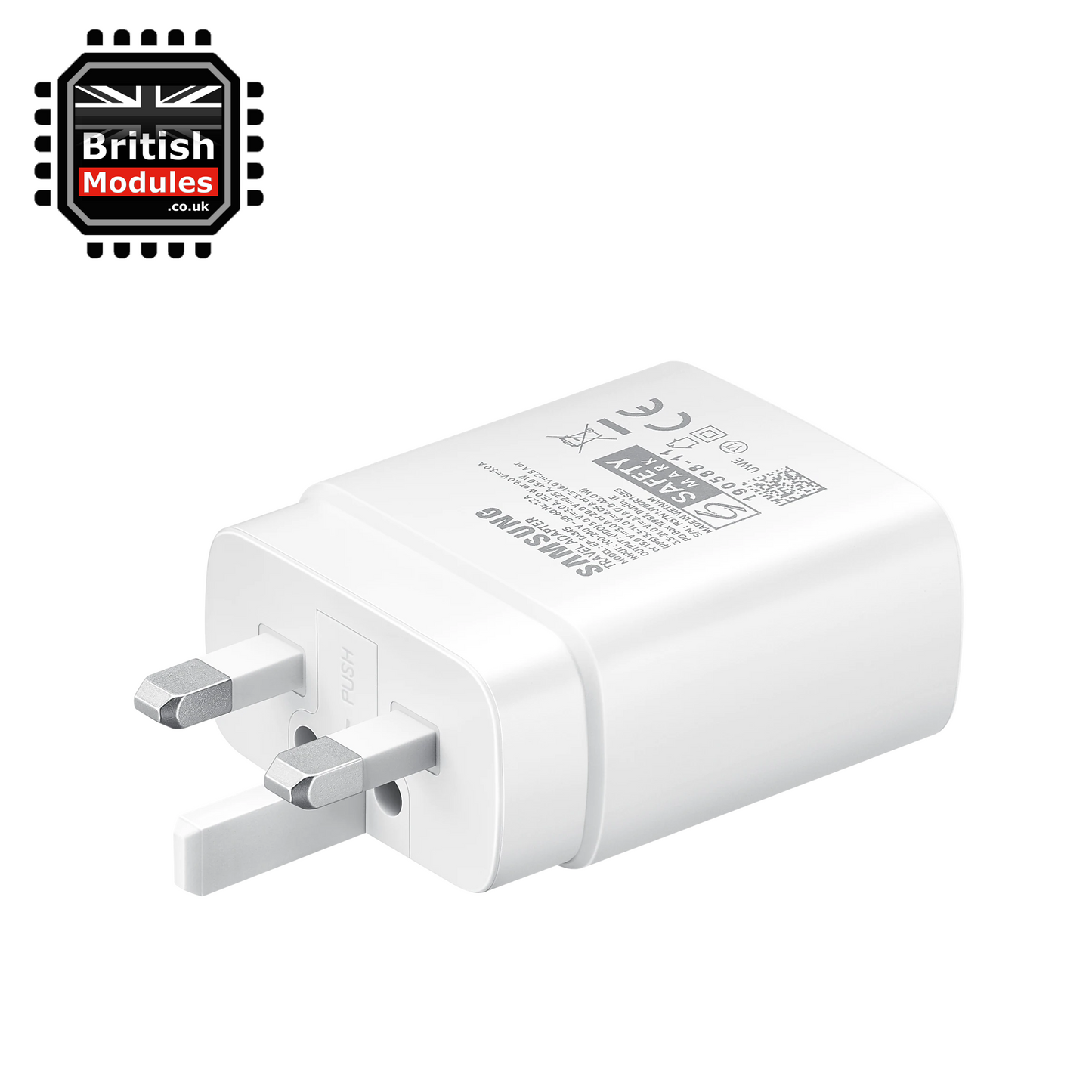 Samsung 45W Travel Adapter TA845 UK USB-C Mains Charger & Super Fast Charging USB-C to USB-C Cable 1M White