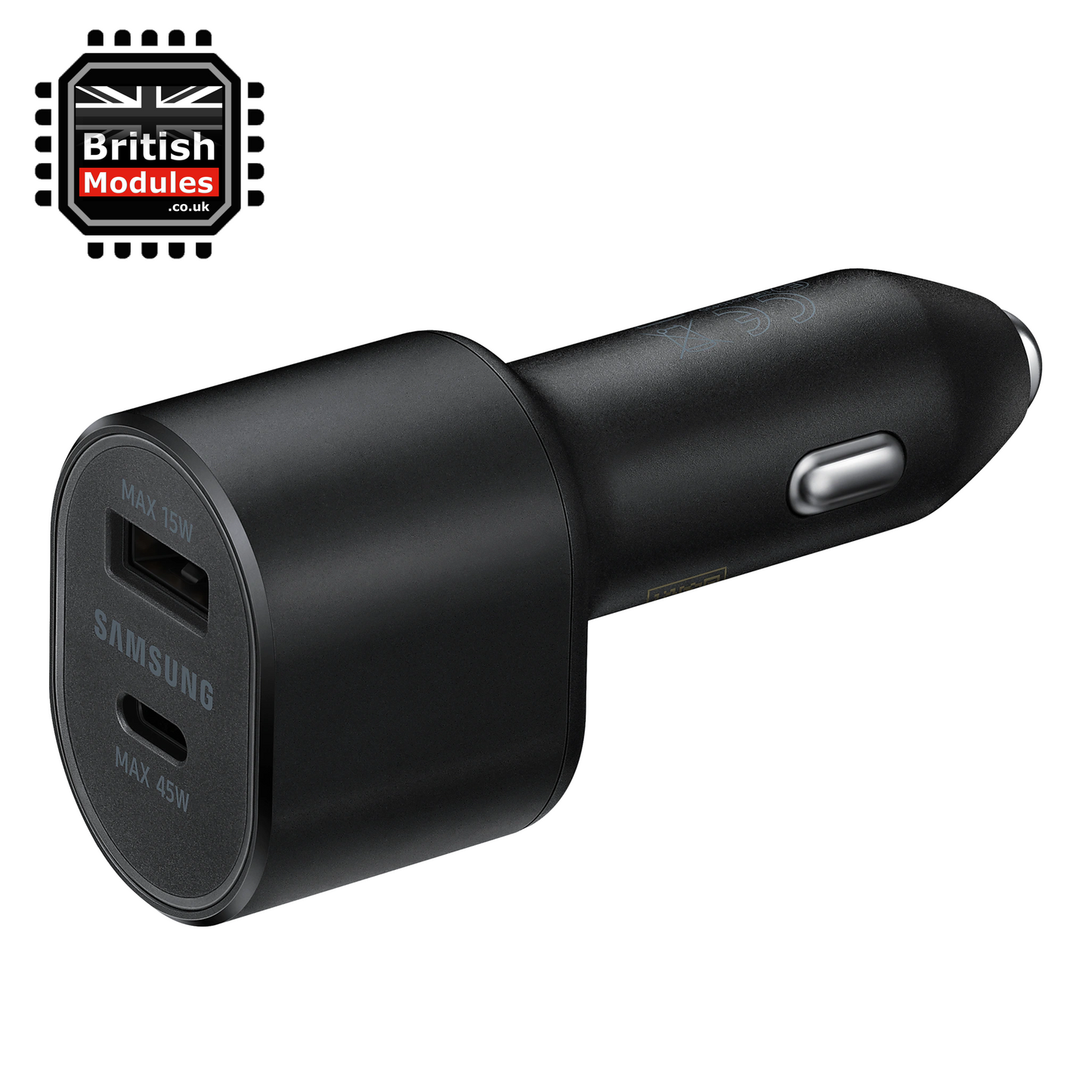 Samsung 60W Super Fast Charging Dual Car Charger (45W+15W) 2 Port USB-C & USB-A