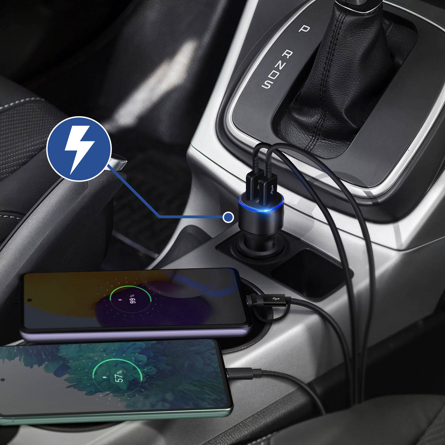 Samsung Fast Charging Car Charger Dual USB Port Adaptive Duo EP-L1100