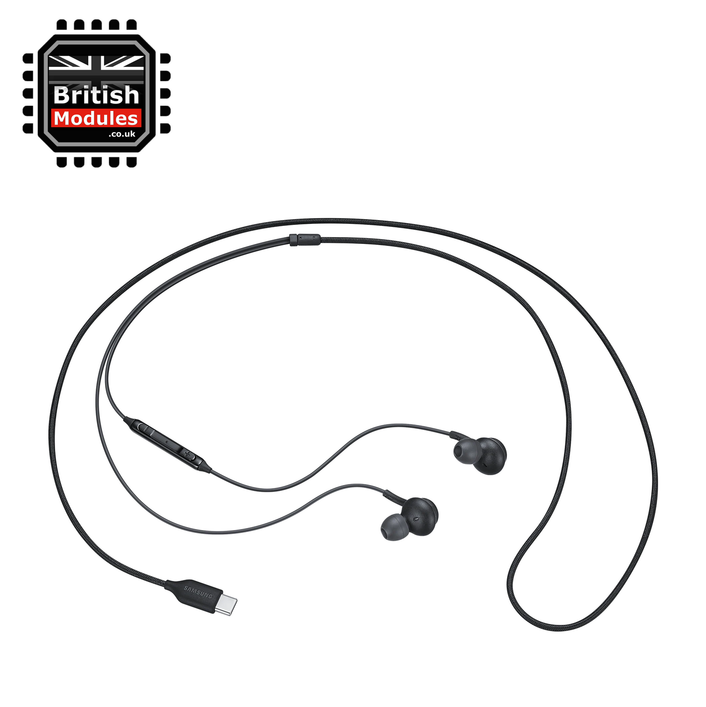 Samsung USB Type-C Earphones Headphones Earbuds Wired Microphone and Volume Control Tuned by AKG Black