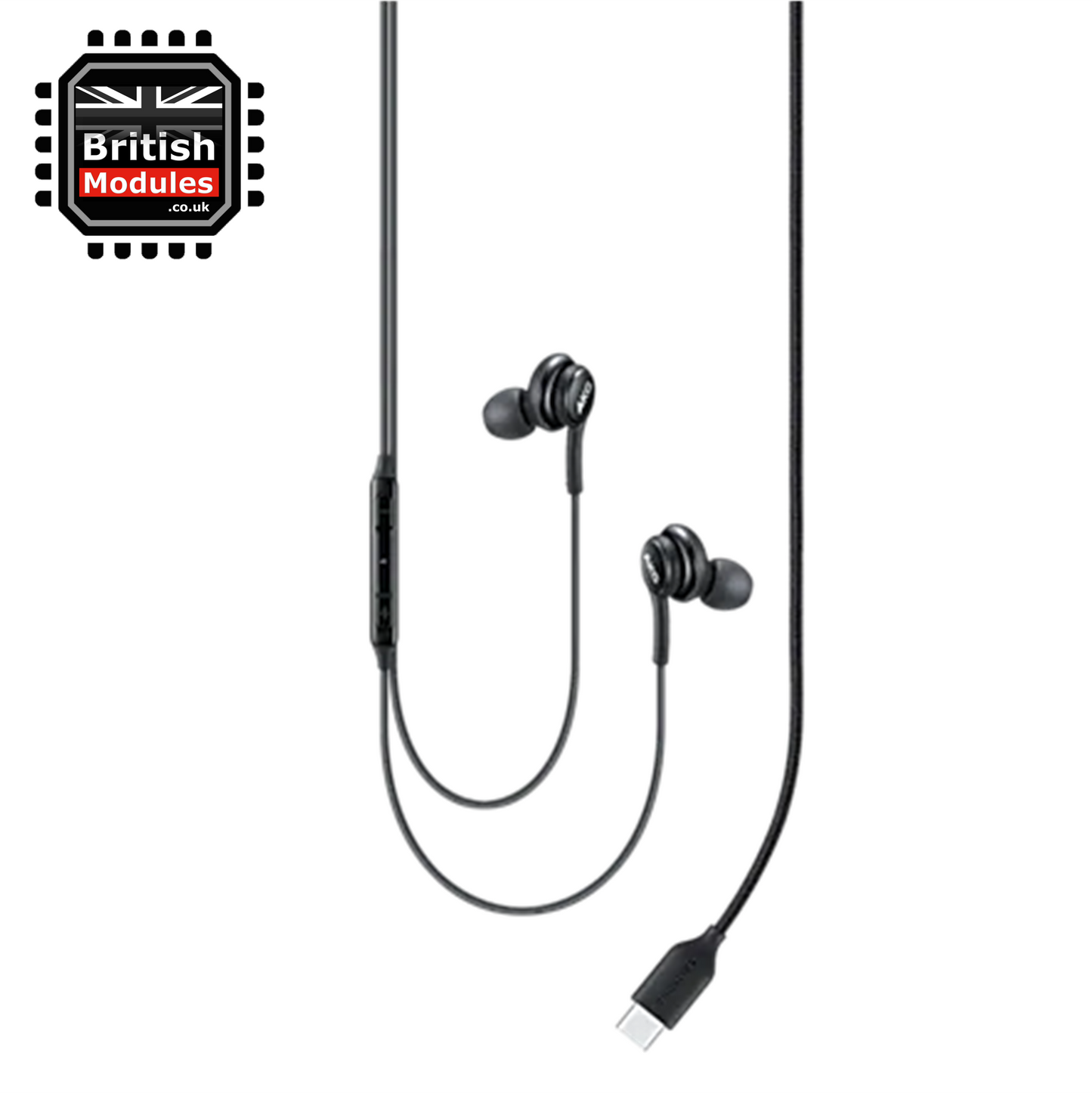Samsung USB Type-C Earphones Headphones Earbuds Wired Microphone and Volume Control Tuned by AKG Black