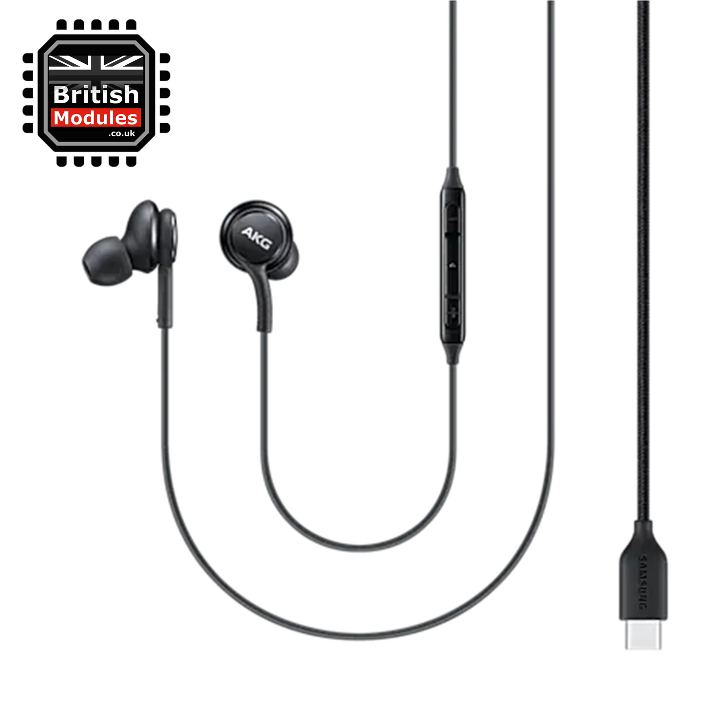Samsung USB Type-C Earphones Headphones Earbuds Wired Microphone and Volume Control Tuned by AKG Black