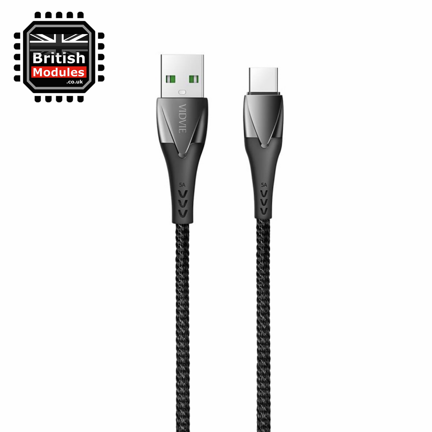 VidVie Heavy Duty Braided USB-C Type C QC4.0 Super Fast Charging Cable 5A Lead