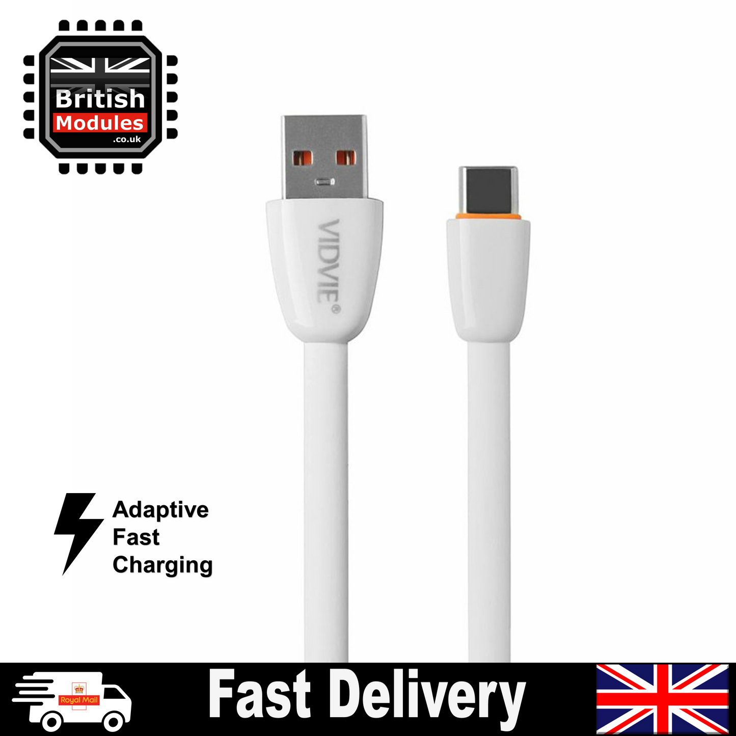 VidVie USB-A to USB-C Type C Charging Cable for Fast Charging Android Tablets / Mobile Phones Samsung Huawei OnePlus Google Oppo Honor Sony LG Nokia
