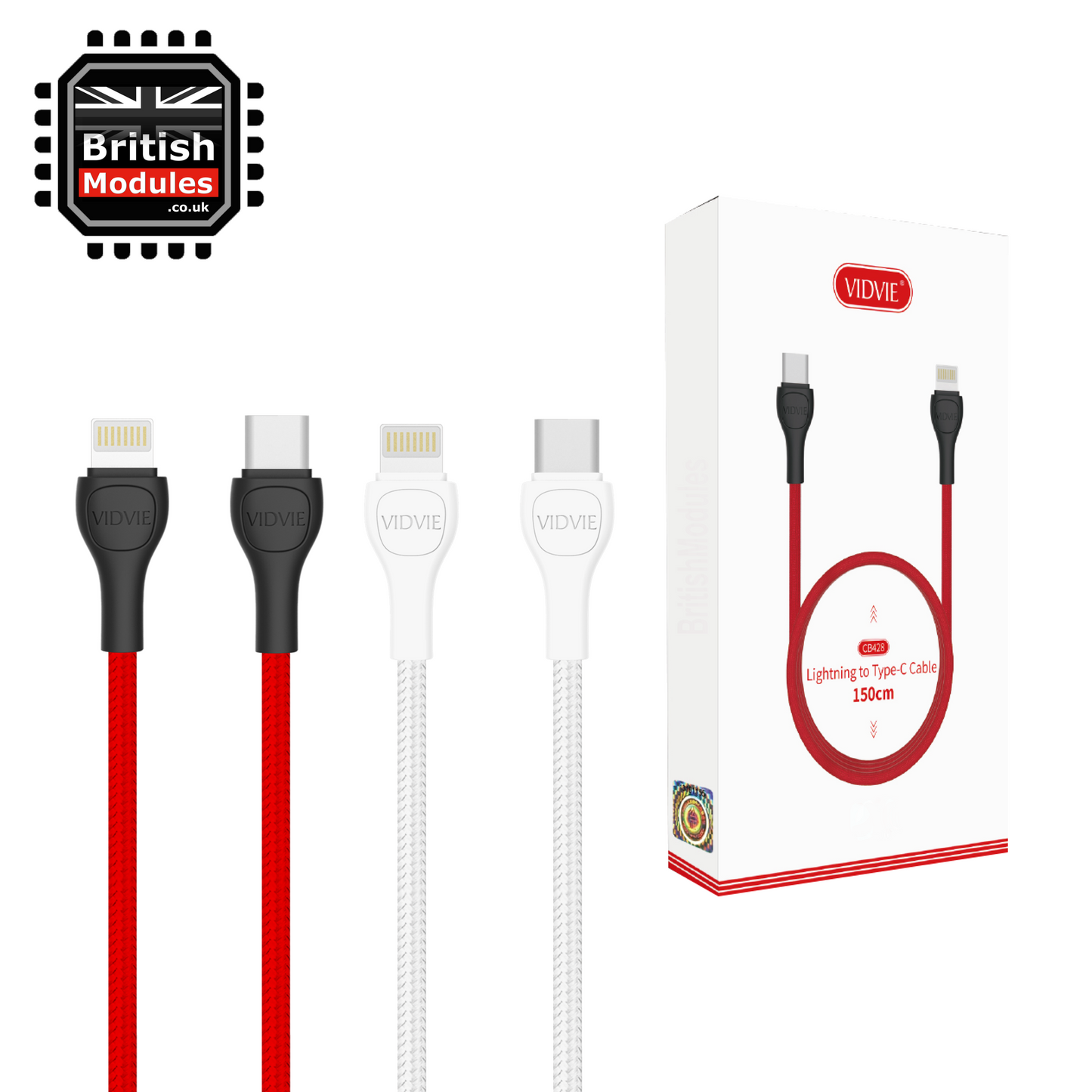 Premium iPhone Braided Fast Charging Cable Type-C to Lightning PD 20W by VidVie