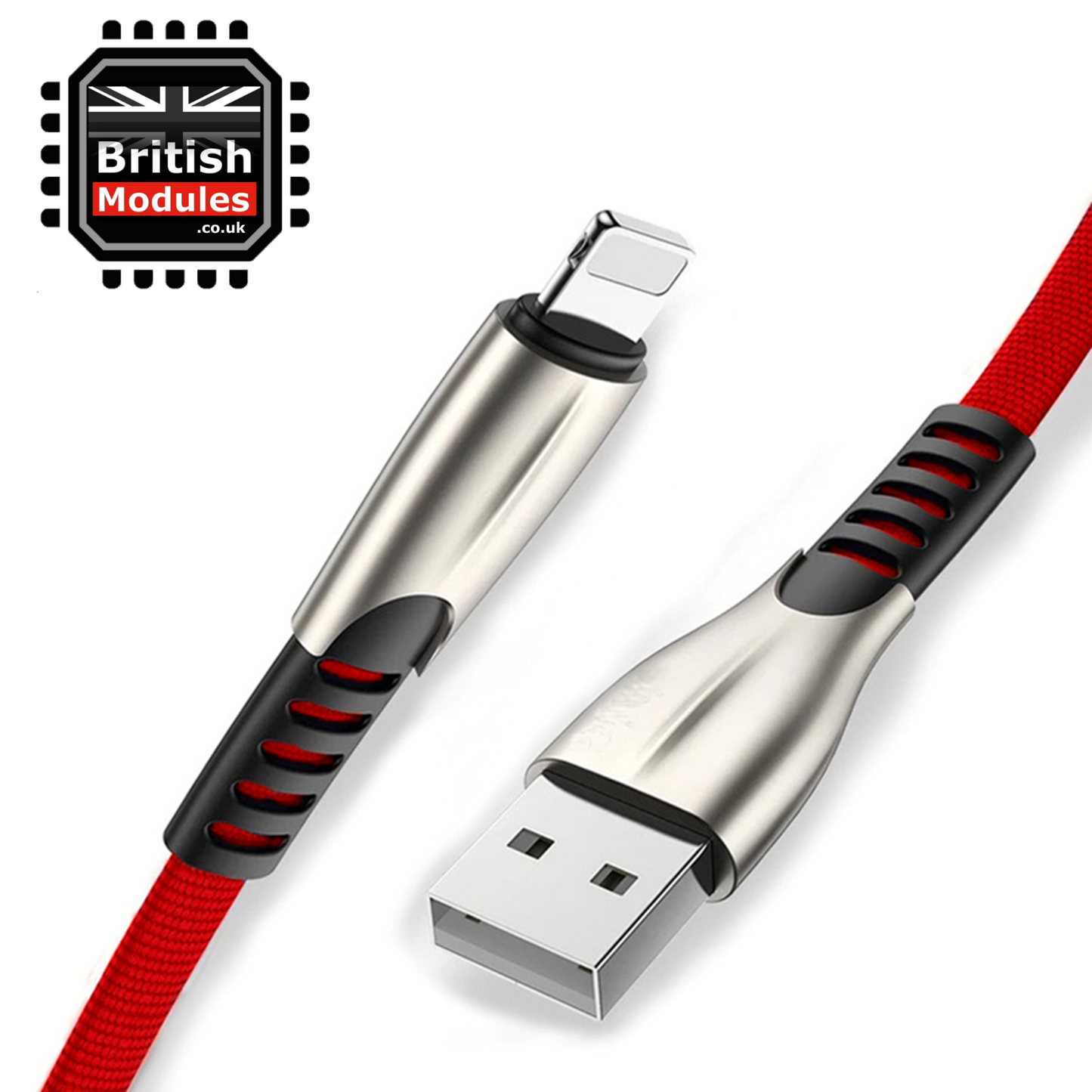 2M Braided iPhone Lightning Cable USB Charger Charging Data Sync Lead Alloy Joints