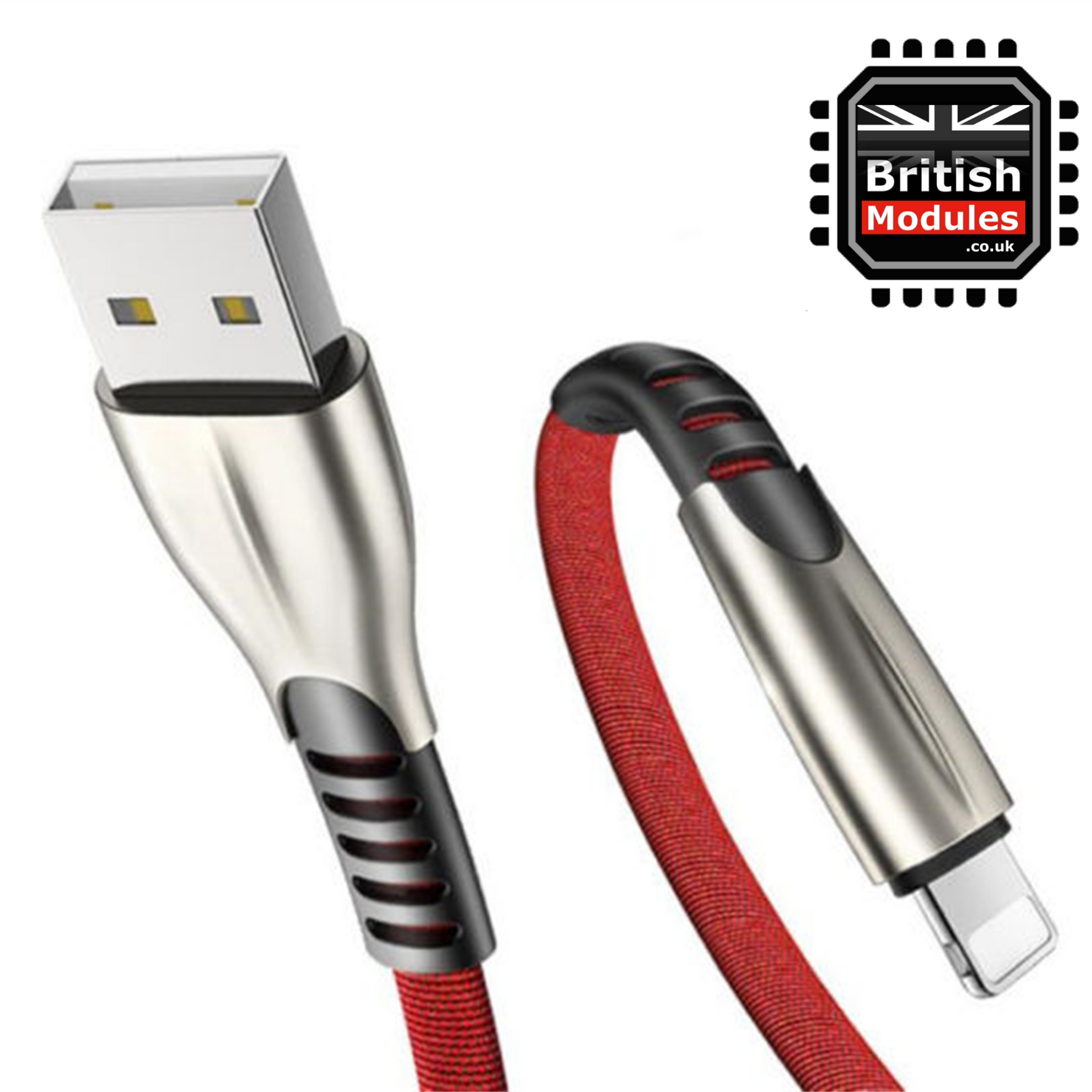 2M Braided iPhone Lightning Cable USB Charger Charging Data Sync Lead Alloy Joints